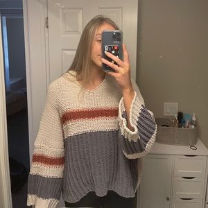 thick striped sweater